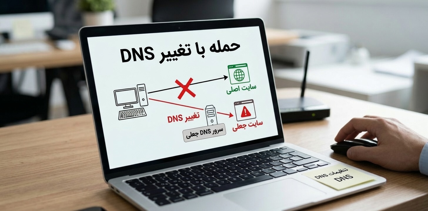 نحوه هدایت کاربر به سایت جعلی از طریق دستکاری DNS - کمین‌گاه