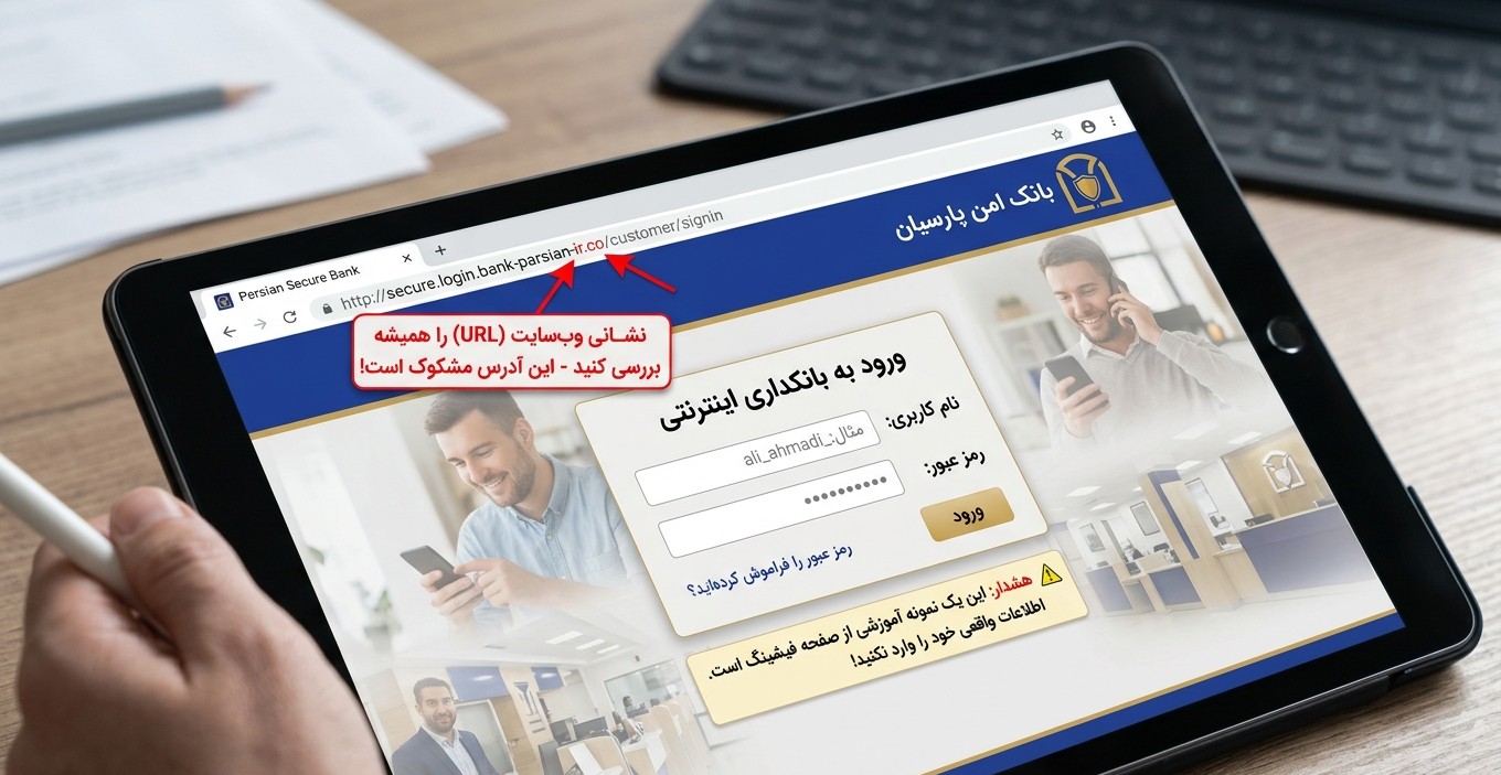 نمونه صفحه فیشینگ - کمین‌گاه